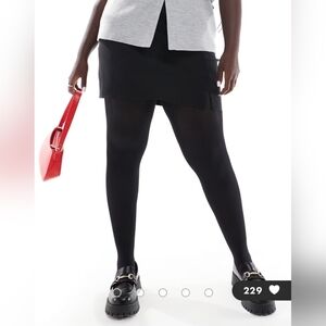 ASOS Design Curve Black Mini Skirt with Split Detail Plus Size 20 NWT